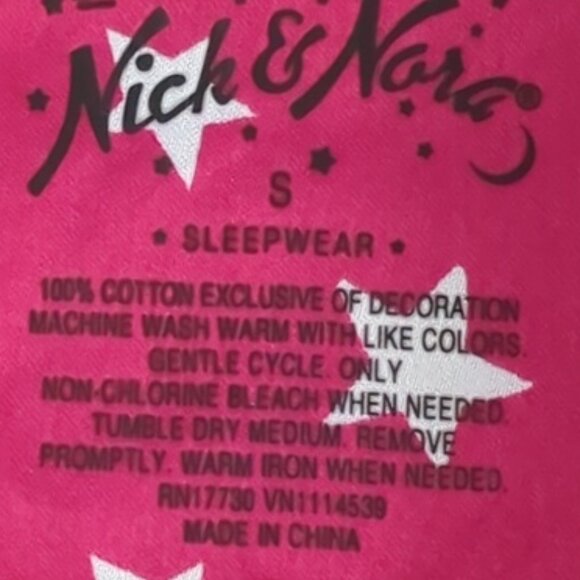 Nick & Nora Size S Sleepshirt Flannel Purple Owls Cotton Pajamas Pockets - Picture 4 of 4